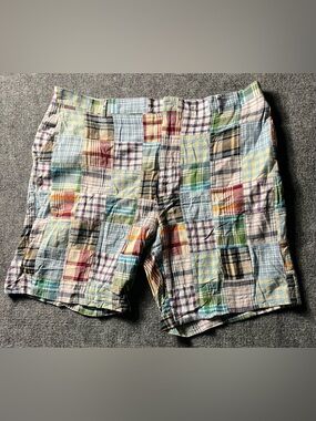 Berle Shorts Mens Sz 44R Multicolor Madras Patchwork Bermuda Beach Vacation golf